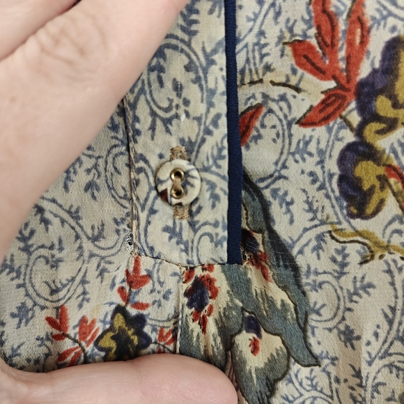 Ritu Kumar Floral 3/4 Sleeve Lightweight Kurta Midi Dress Size M Women's - Picture 10 of 16